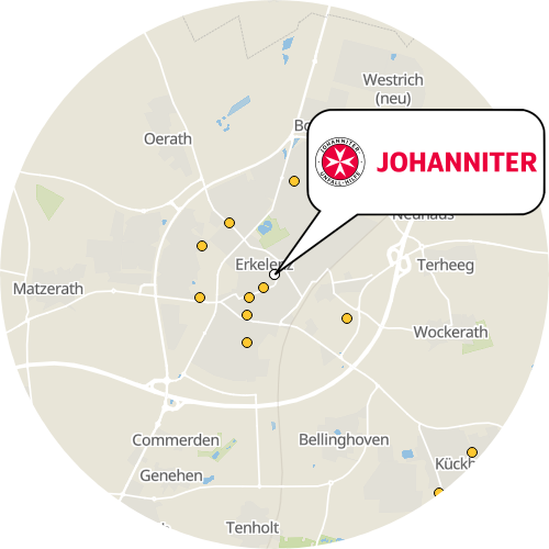 Kartenausschnitt für die Firma Johanniter-Unfall-Hilfe e.V., Sozialstation Erkelenz