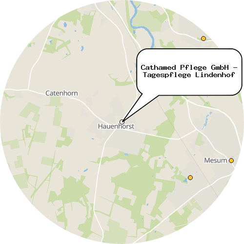 Kartenausschnitt für die Firma Cathamed Pflege GmbH - Tagespflege Lindenhof