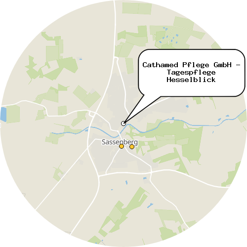 Kartenausschnitt für die Firma Cathamed Pflege GmbH - Tagespflege Hesselblick