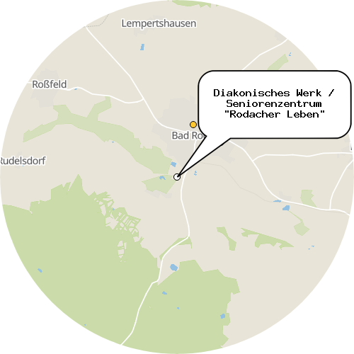 Kartenausschnitt für die Firma Diakonisches Werk / Seniorenzentrum "Rodacher Leben"