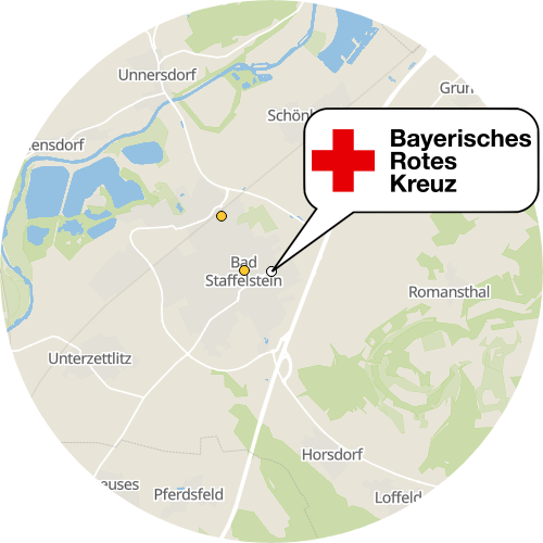 Kartenausschnitt für die Firma BRK-Sozialstation Stützpunkt Bad Staffelstein