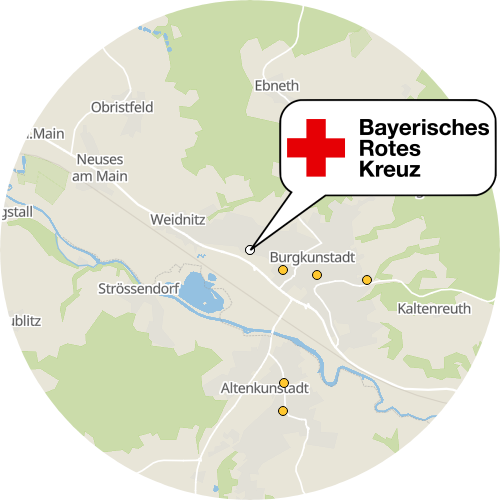 Kartenausschnitt für die Firma BRK-Sozialstation Stützpunkt Burgkunstadt