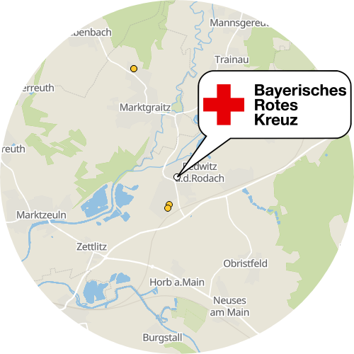 Kartenausschnitt für die Firma BRK-Sozialstation Stützpunkt Redwitz