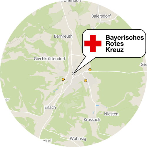 Kartenausschnitt für die Firma BRK-Sozialstation Stützpunkt Weismain