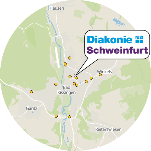 Kartenausschnitt für die Firma Diakonie - Pflegezentrum Theresienstift