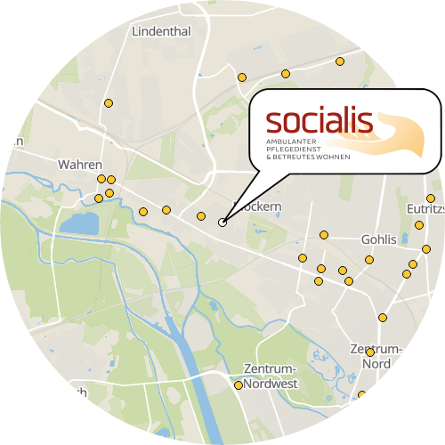 Kartenausschnitt für die Firma Socialis Toskastraße GmbH