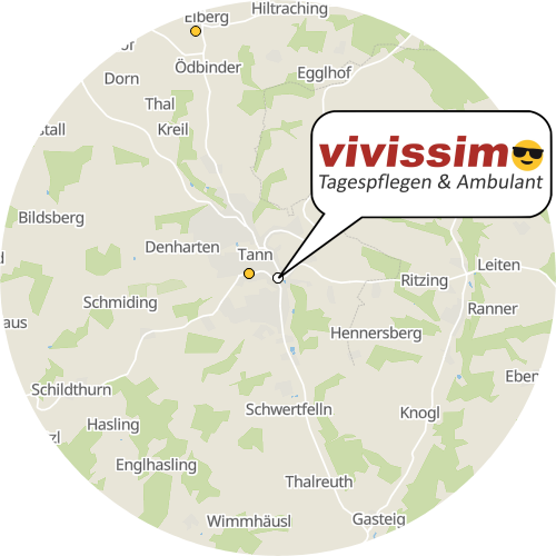 Kartenausschnitt für die Firma vivissimo Tagespflege Tann
