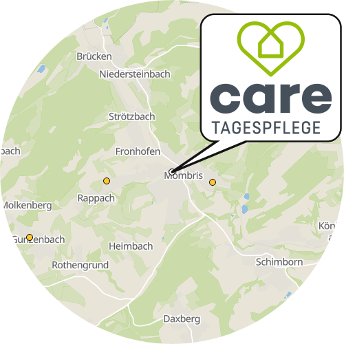 Kartenausschnitt für die Firma care Pflegedienst Nicole Englert GmbH - Beratungsstelle und Tagespflege