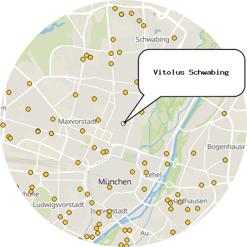 Kartenausschnitt für die Firma Vitolus Schwabing