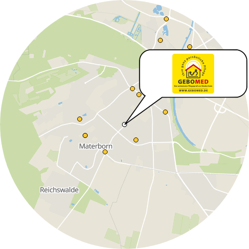 Kartenausschnitt für die Firma GeBomed GmbH - Ihre ganz persönliche Pflege