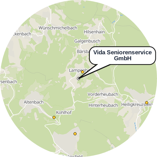 Kartenausschnitt für die Firma Vida Seniorenservice GmbH