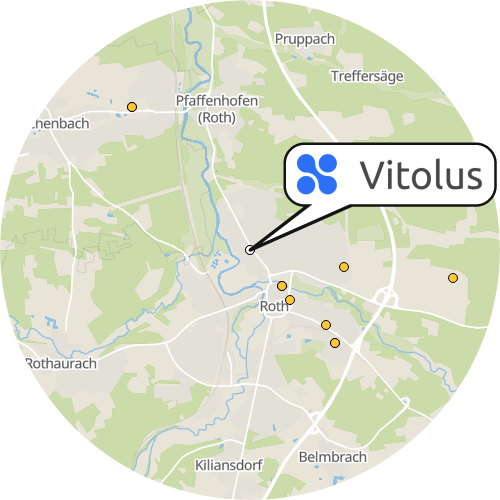 Kartenausschnitt für die Firma Vitolus Roth