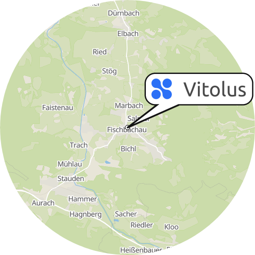 Kartenausschnitt für die Firma Vitolus Fischbachau
