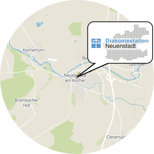 Kartenausschnitt für die Firma Diakoniestation Neuenstadt