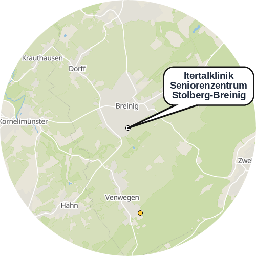 Kartenausschnitt für die Firma Itertalklinik Seniorenzentrum Stolberg-Breinig