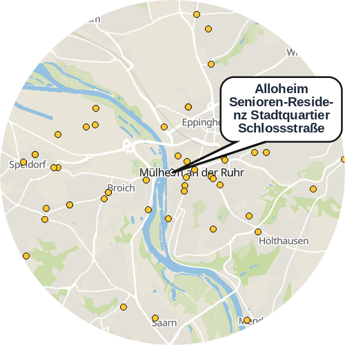 Kartenausschnitt für die Firma Alloheim Senioren-Residenz Stadtquartier Schlossstraße
