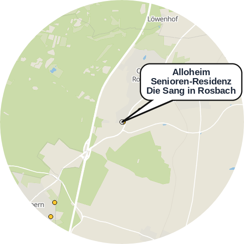 Kartenausschnitt für die Firma Alloheim Senioren-Residenz Die Sang in Rosbach