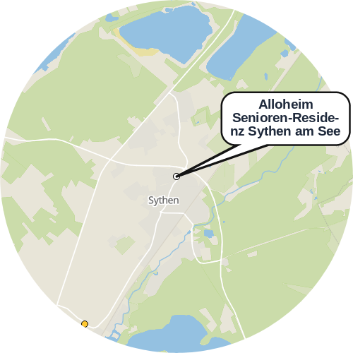 Kartenausschnitt für die Firma Alloheim Senioren-Residenz Sythen am See