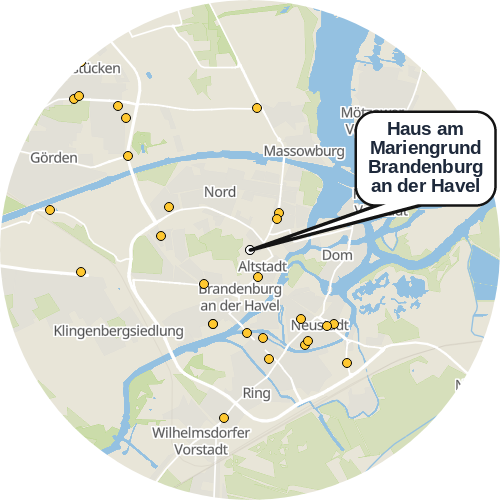 Kartenausschnitt für die Firma Haus am Mariengrund Brandenburg an der Havel