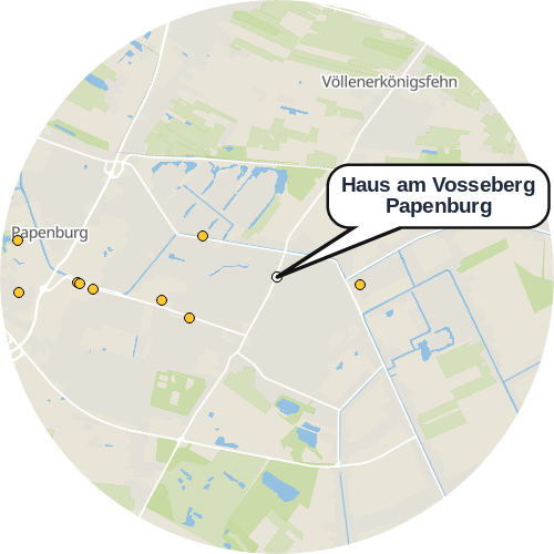 Kartenausschnitt für die Firma Haus am Vosseberg Papenburg