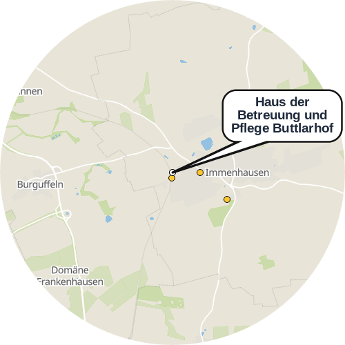 Kartenausschnitt für die Firma Haus der Betreuung und Pflege Buttlarhof