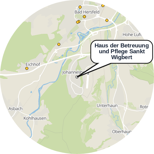 Kartenausschnitt für die Firma Haus der Betreuung und Pflege Sankt Wigbert