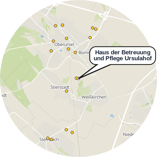 Kartenausschnitt für die Firma Haus der Betreuung und Pflege Ursulahof