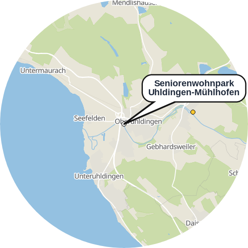 Kartenausschnitt für die Firma Seniorenwohnpark Uhldingen-Mühlhofen