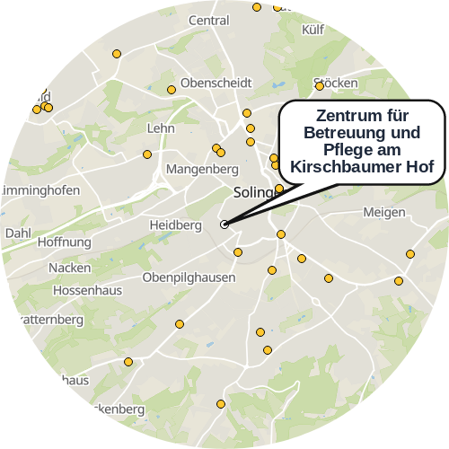 Kartenausschnitt für die Firma Zentrum für Betreuung und Pflege am Kirschbaumer Hof