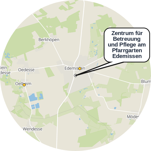 Kartenausschnitt für die Firma Zentrum für Betreuung und Pflege am Pfarrgarten Edemissen