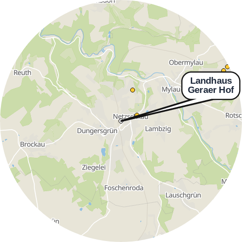 Kartenausschnitt für die Firma Landhaus Geraer Hof
