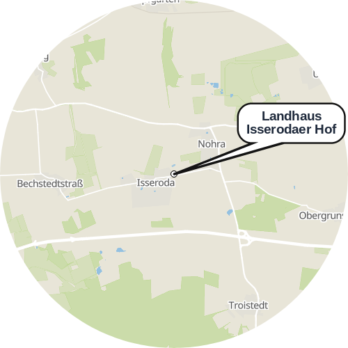 Kartenausschnitt für die Firma Landhaus Isserodaer Hof