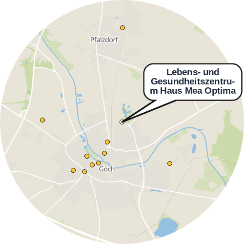 Kartenausschnitt für die Firma Lebens- und Gesundheitszentrum Haus Mea Optima