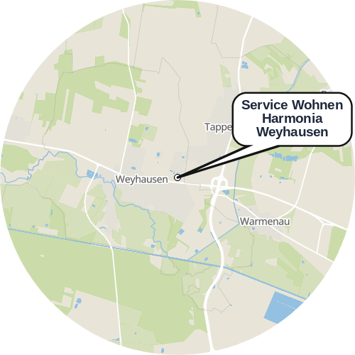 Kartenausschnitt für die Firma Service Wohnen Harmonia Weyhausen