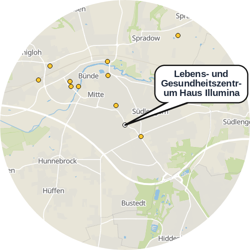 Kartenausschnitt für die Firma Lebens- und Gesundheitszentrum Haus Illumina