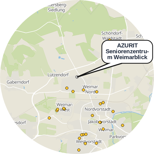 Kartenausschnitt für die Firma AZURIT Seniorenzentrum Weimarblick