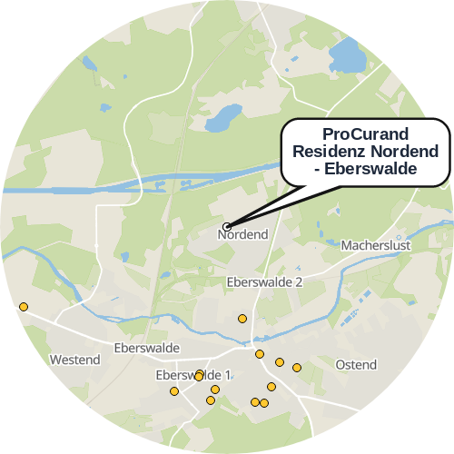 Kartenausschnitt für die Firma ProCurand Residenz Nordend - Eberswalde