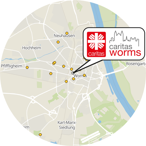 Kartenausschnitt für die Firma Sozialstation St. Lioba Worms - ambulanter Pflegedienst