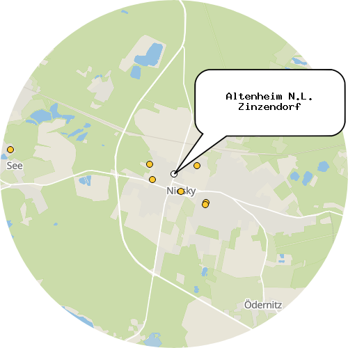 Kartenausschnitt für die Firma Altenheim N.L. Zinzendorf