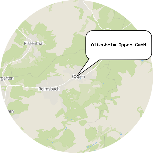 Kartenausschnitt für die Firma Altenheim Oppen GmbH