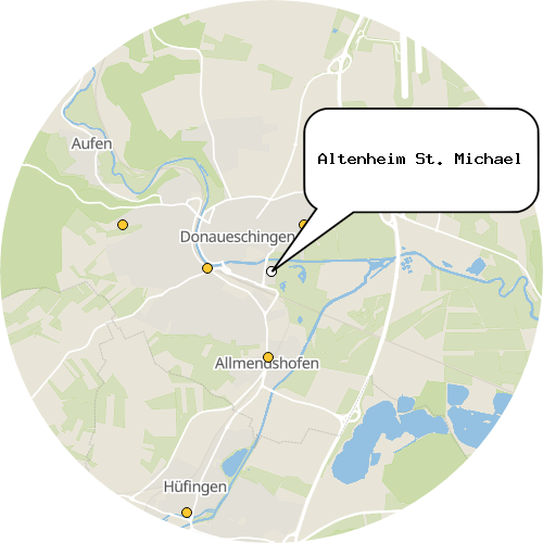 Kartenausschnitt für die Firma Altenheim St. Michael