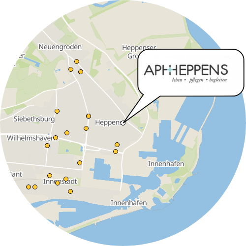 Kartenausschnitt für die Firma Altenpflegeheim Heppens GmbH