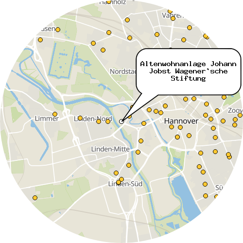 Kartenausschnitt für die Firma Altenwohnanlage Johann Jobst Wagener`sche Stiftung