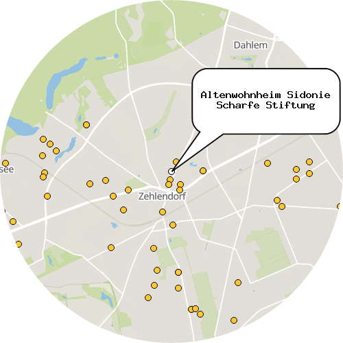 Kartenausschnitt für die Firma Altenwohnheim Sidonie Scharfe Stiftung