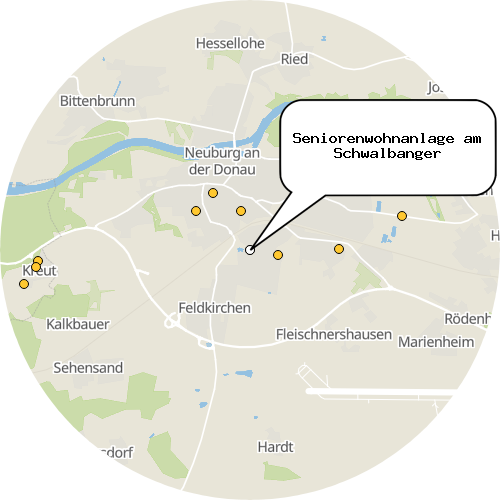 Kartenausschnitt für die Firma Seniorenwohnanlage am Schwalbanger