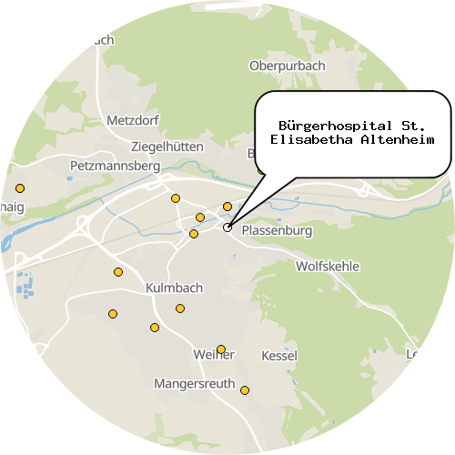 Kartenausschnitt für die Firma Bürgerhospital St. Elisabetha Altenheim