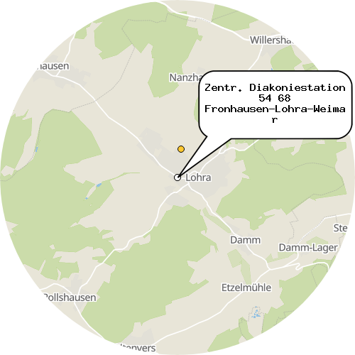 Kartenausschnitt für die Firma Zentr. Diakoniestation 54 68 Fronhausen-Lohra-Weimar