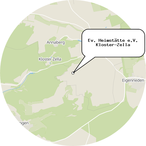 Kartenausschnitt für die Firma Ev. Heimstätte e.V. Kloster-Zella