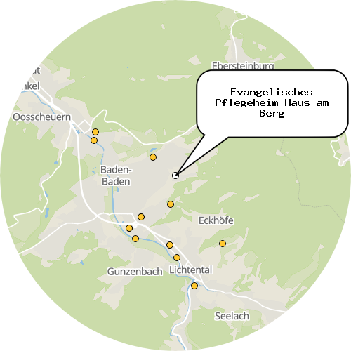 Kartenausschnitt für die Firma Evangelisches Pflegeheim Haus am Berg