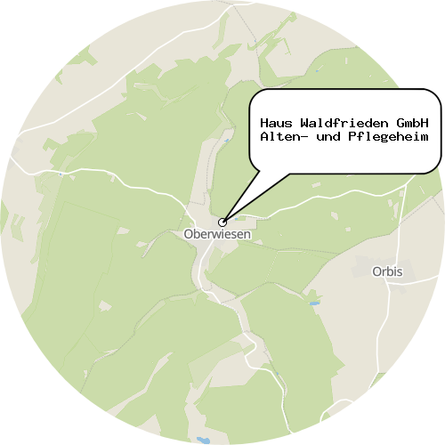 Kartenausschnitt für die Firma Haus Waldfrieden GmbH Alten- und Pflegeheim